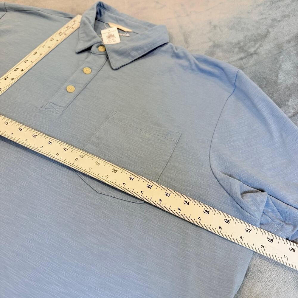 NWT LL Bean Mens Lakewashed Performance Polo Shirt XXL Tall Chalk Blue Pocket - Picture 8 of 9